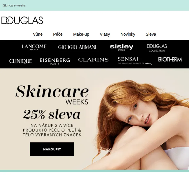 Douglas CZ: Skincare Weeks – sleva 25 % na péči – červenec 2026 | Nuslet.cz