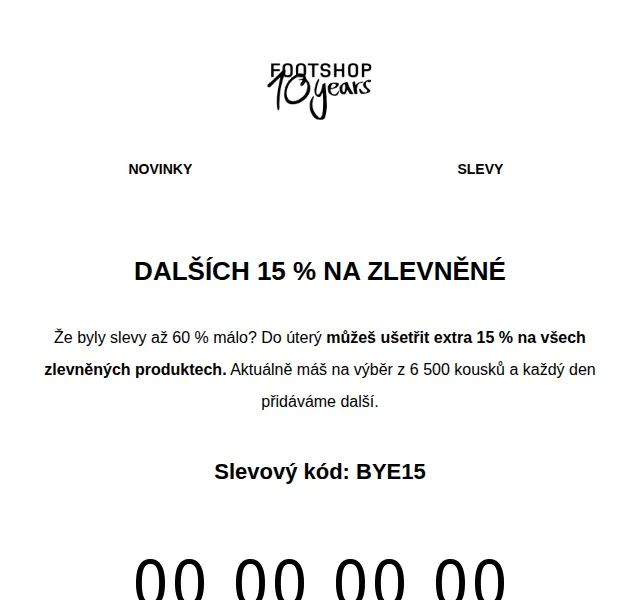 Footshop: Extra 15 % na zlevněné boty – červen 2026 | Nuslet.cz