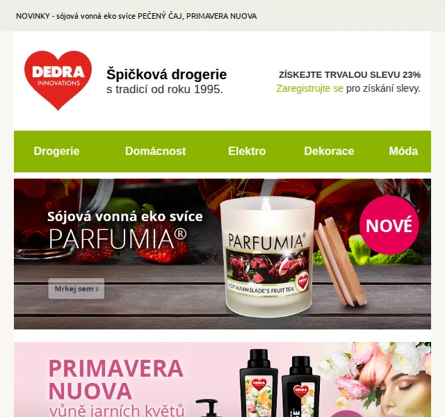 DEDRA INNOVATIONS: sójová svíčka PEČENÝ ČAJ – červenec 2026 | Nuslet.cz