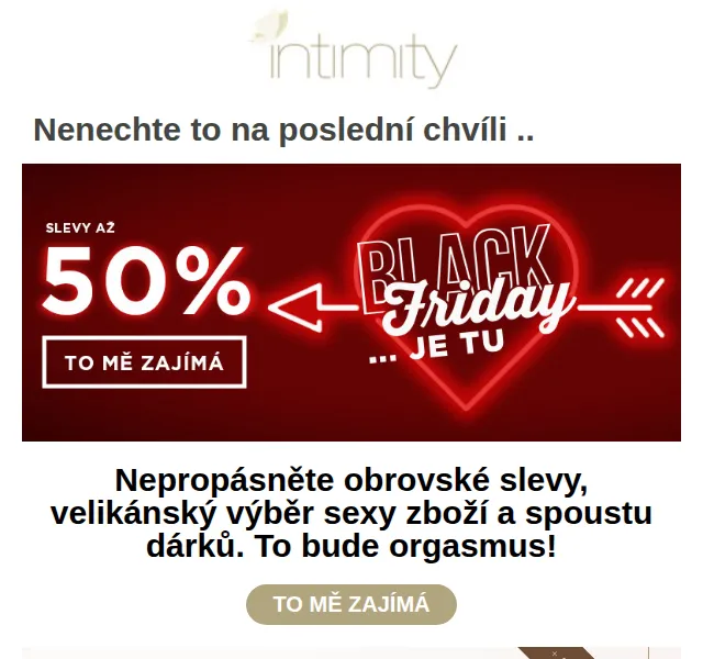 Intimity.cz: Last Minute Black Friday slevy – červen 2026 | Nuslet.cz