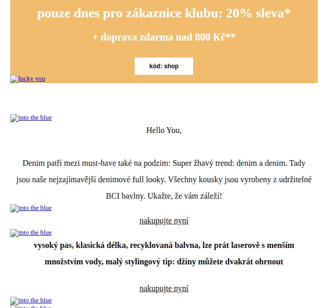 Orsay slevy: 20% sleva na denim a kardigany – červen 2026 | Nuslet.cz