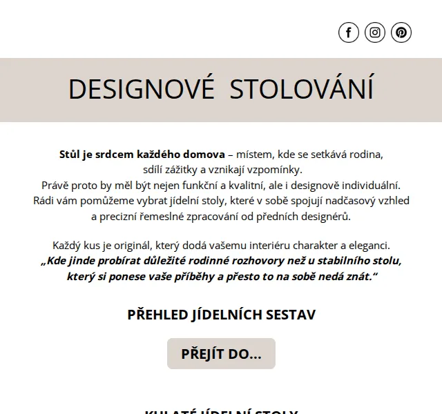 Karolína z cskarlin.cz: designové stoly a židle – červenec 2026 | Nuslet.cz