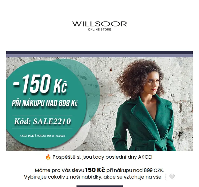 Košile Willsoor: sleva 150 Kč na vše – červenec 2026 | Nuslet.cz