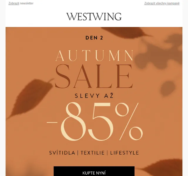Westwing: podzimní výprodej – svítidla, textilie, lifestyle – červen 2026 | Nuslet.cz