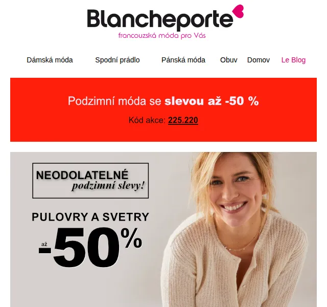Blancheporte: Úpletové kousky až 50 % – červen 2026 | Nuslet.cz