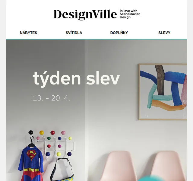 DesignVille: Jarní týden slev 20 % – nábytek a svítidla – duben 2026 | Nuslet.cz