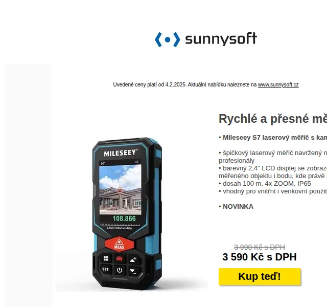 Sunnysoft: slevy na měřicí přístroje a kamery – červenec 2026 | Nuslet.cz