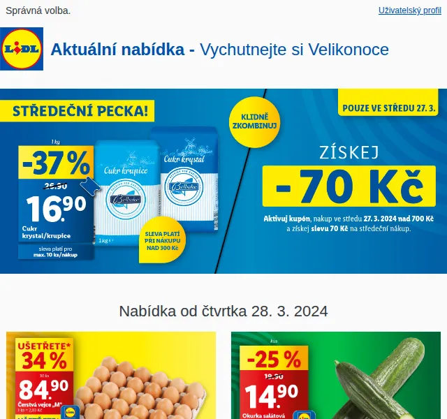 Lidl: Velikonoční pečení s cukrem za 16,90 Kč a vajíčky za 68,90 Kč – červen 2026 | Nuslet.cz