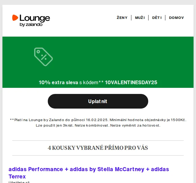 Lounge by Zalando: adidas Performance, Marc O'Polo & Desigual – únor 2026 | Nuslet.cz