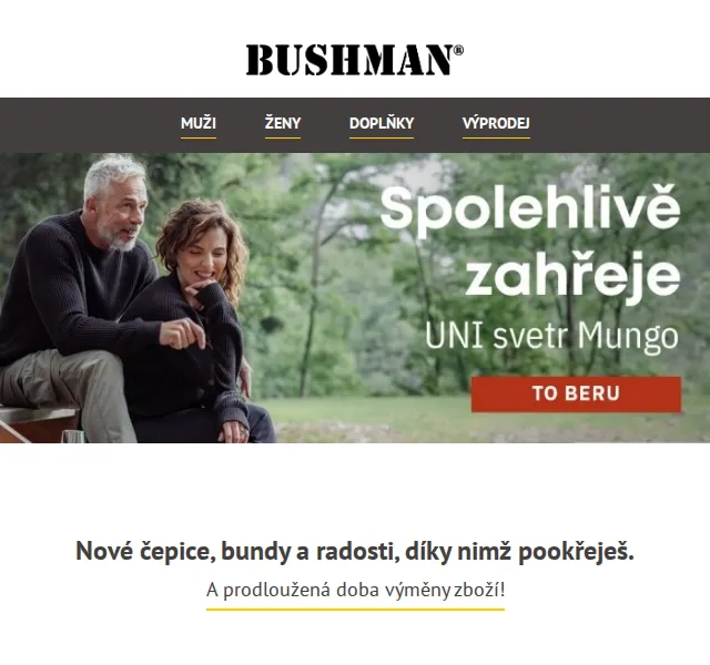 BUSHMAN: Nové čepice a bundy – listopad 2026 | Nuslet.cz