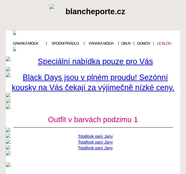 Blancheporte: -70 % v podzimní kolekci – červen 2026 | Nuslet.cz