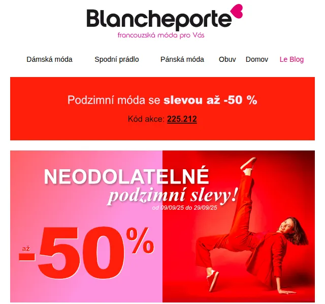Blancheporte: Podzimní novinky až -50 % – červen 2026 | Nuslet.cz