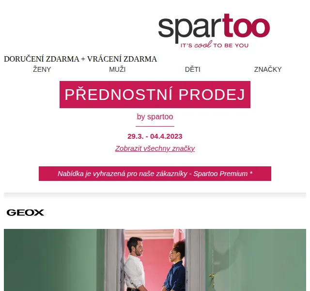 Spartoo: Až -50% na Geox, Desigual a André – červen 2026 | Nuslet.cz