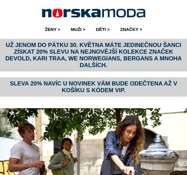 Norskamoda.cz: Sveleva 20 % na norske kolekce – cerven 2026 | Nuslet.cz