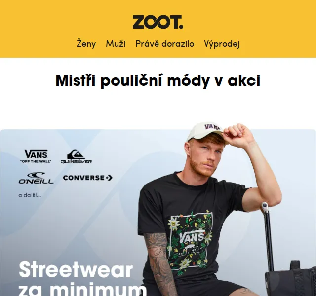ZOOT: Až 50% sleva na streetwear VANS, Converse – červen 2026 | Nuslet.cz