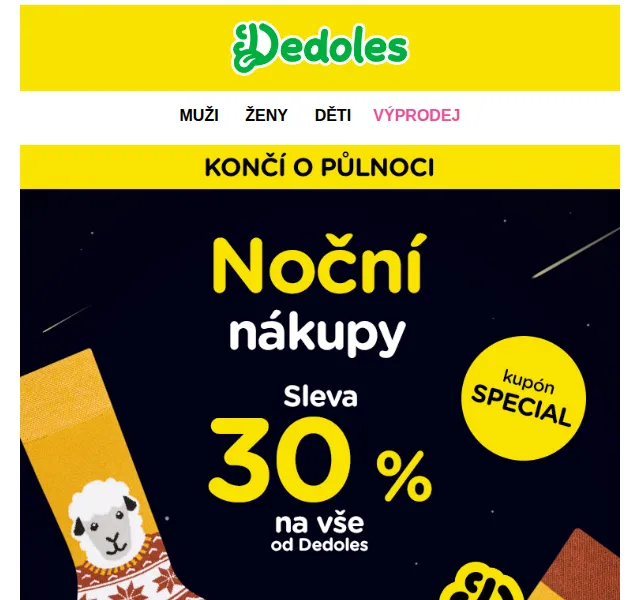 Dedoles.cz: Noční nákupy s 30% slevou – červen 2026 | Nuslet.cz