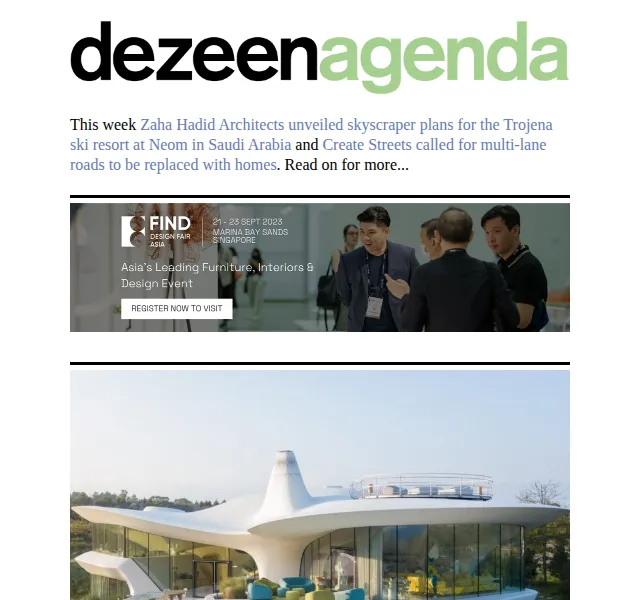 Dezeen Daily: Zaha Hadid Architects a Create Streets – červen 2026 | Nuslet.cz