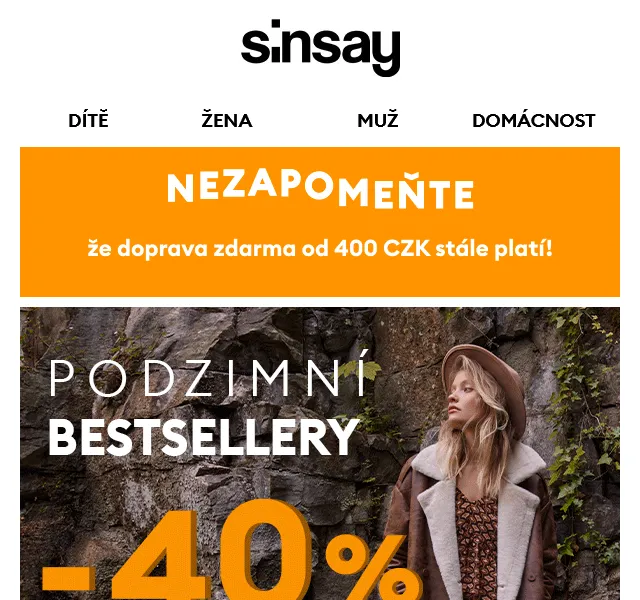 Sinsay: -40% na vybrané produkty – červen 2026 | Nuslet.cz