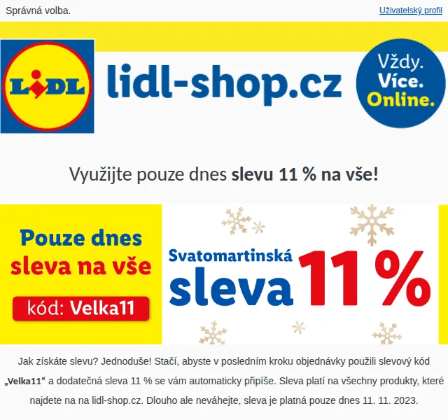 Lidl: Svatomartinská sleva 11 % na vše – červen 2026 | Nuslet.cz