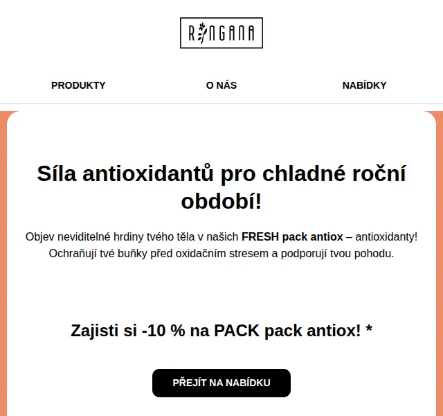 RINGANA: FRESH PACK antiox se slevou 10% – červenec 2026 | Nuslet.cz