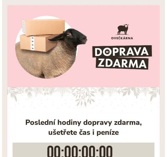 Ovečkárna: Slevy až 40 % a doprava zdarma nad 499 Kč – červen 2026 | Nuslet.cz