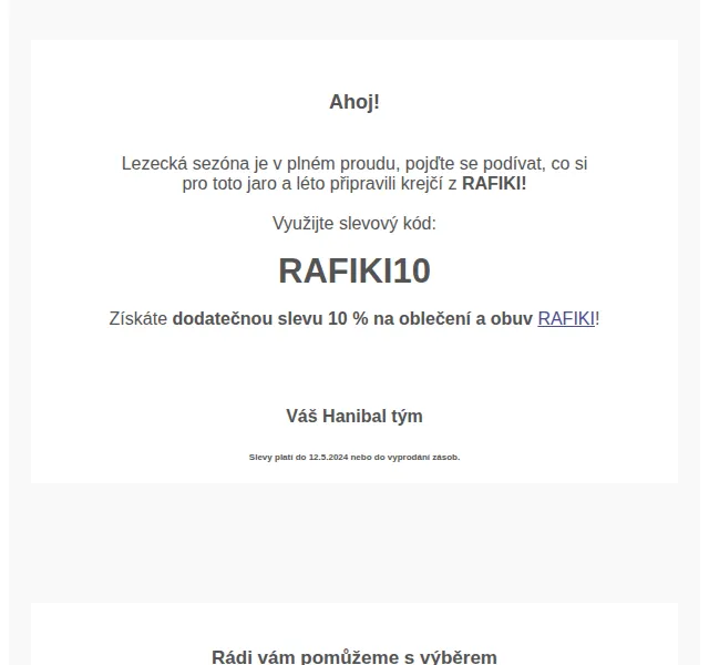 Hanibal.cz: RAFIKI boty a oblečení – sleva 10 % – červen 2026 | Nuslet.cz