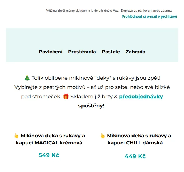 Výprodej povlečení: Mikinové deky od 449 Kč – červen 2026 | Nuslet.cz