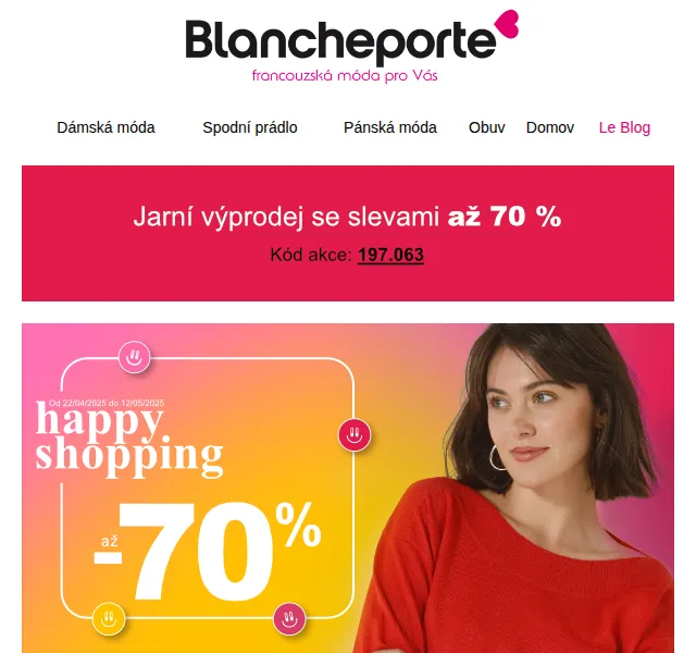 Blancheporte: Až -70 % na módu a obuv – červen 2026 | Nuslet.cz
