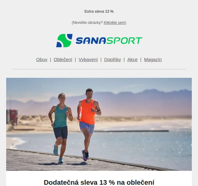 Sanasport: -13 % na outdoorové a běžecké oblečení – červen 2026 | Nuslet.cz