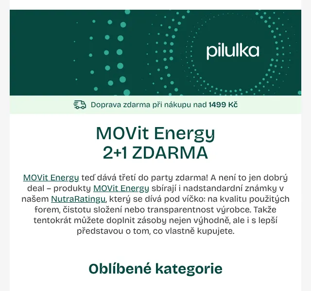 Pilulka.cz: MOVit Energy 2+1 zdarma – září 2026