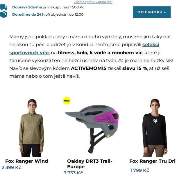 SNOWBOARD ZEZULA: Dárky pro mámu – sleva 15 % + modely Fox, Oakley – červen 2026 | Nuslet.cz