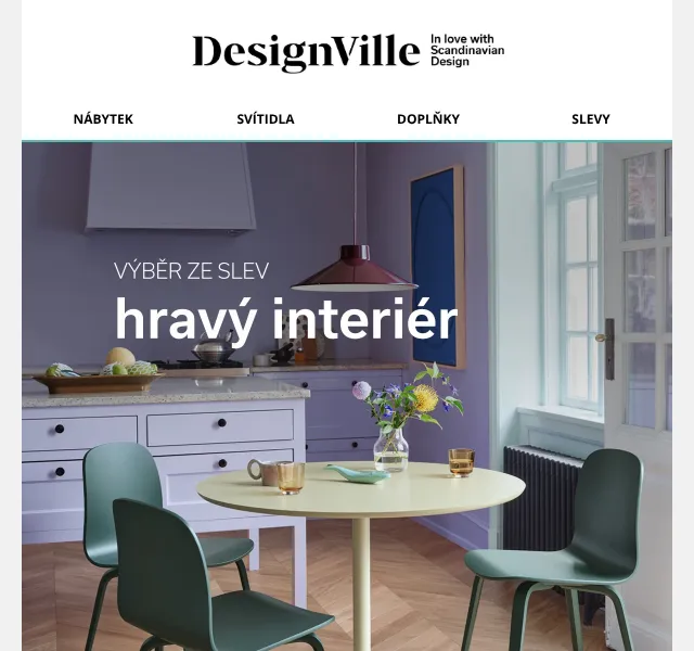 DesignVille: barevný nábytek a doplňky + kód 5 % – duben 2026