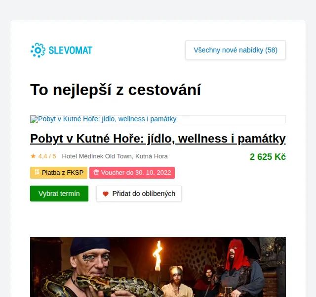 Slevomat: Noc v hotelu Rustikal s programem – červenec 2026 | Nuslet.cz