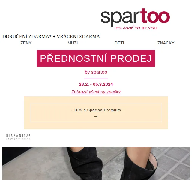 Spartoo: Až -50% na Hispanitas, Kangaroos, Morgan – červen 2026 | Nuslet.cz