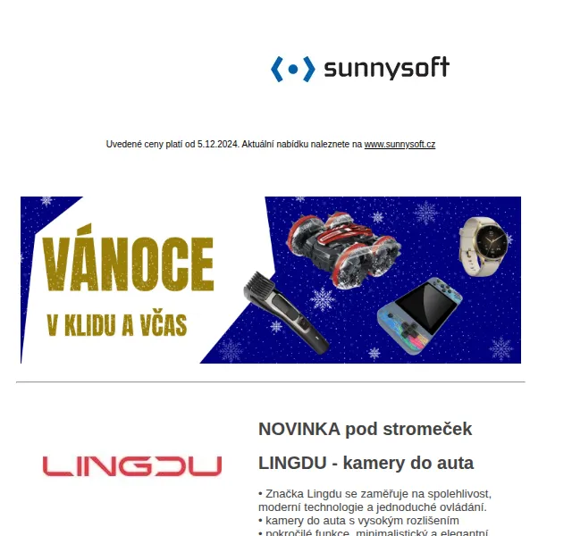 Sunnysoft: Dárky plné techniky – prosinec 2024 | Nuslet.cz