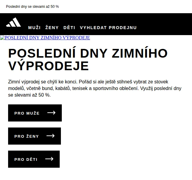 Adidas: Zimní výprodej se slevami až 50 % – červen 2026 | Nuslet.cz