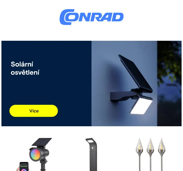 Conrad Electronic: Solární svítidla, sekačky a zavlažování – červen 2026 | Nuslet.cz