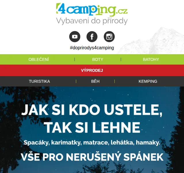 4camping: Vybavení na spaní do přírody – červenec 2026 | Nuslet.cz