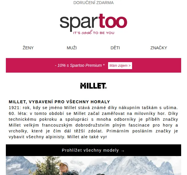Spartoo: Doručení zdarma a Millet, Fred Perry – červen 2026 | Nuslet.cz