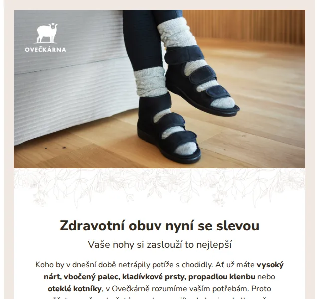 Ovečkárna: Zdravotní obuv se slevou až 30 % – červen 2026 | Nuslet.cz