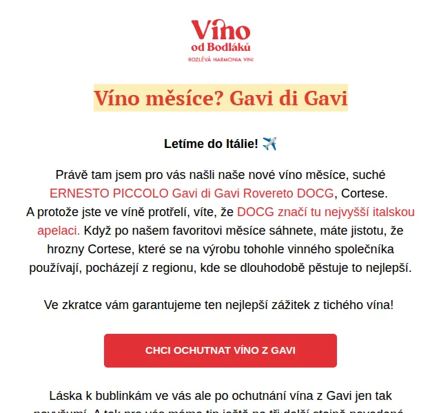 Jitka za Víno od Bodláků: víno měsíce Gavi di Gavi – červenec 2026 | Nuslet.cz