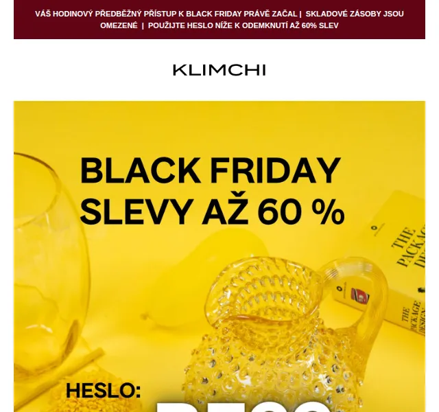 KLIMCHI Black Friday – slevy až 60 % – červen 2026 | Nuslet.cz