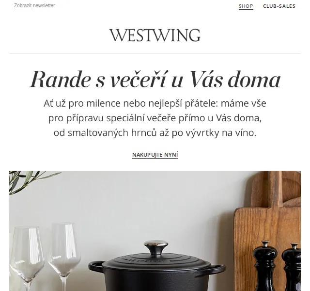 Westwing: Vše pro romantickou večeři doma – červen 2026 | Nuslet.cz