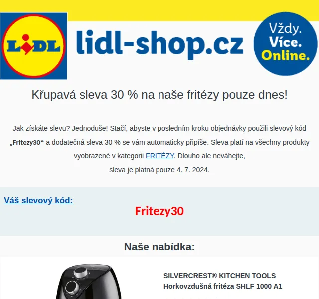 Lidl: Sleva 30 % na fritézy – červenec 2024 | Nuslet.cz