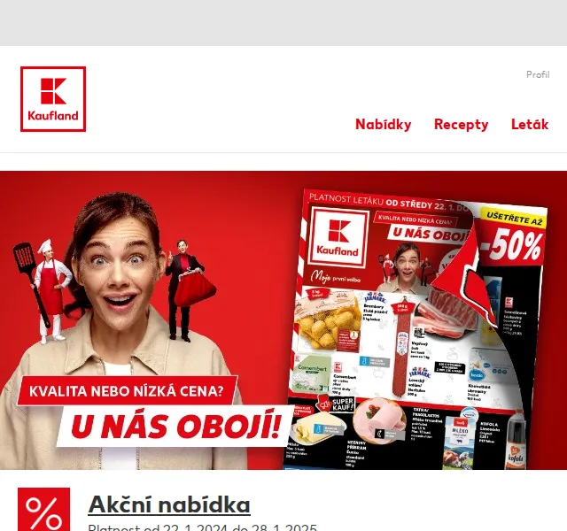 Kaufland: Camembert, veptový bok, kofola – červen 2026 | Nuslet.cz