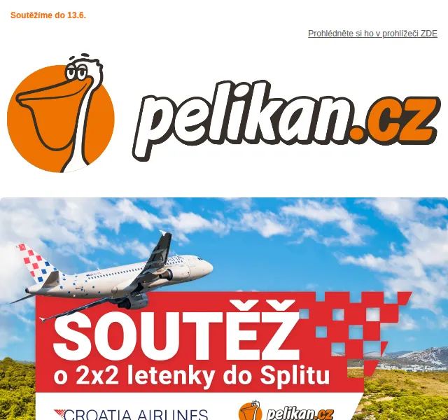 Pelikan.cz: Soutěž o 2 letenky do Splitu – červen 2026 | Nuslet.cz