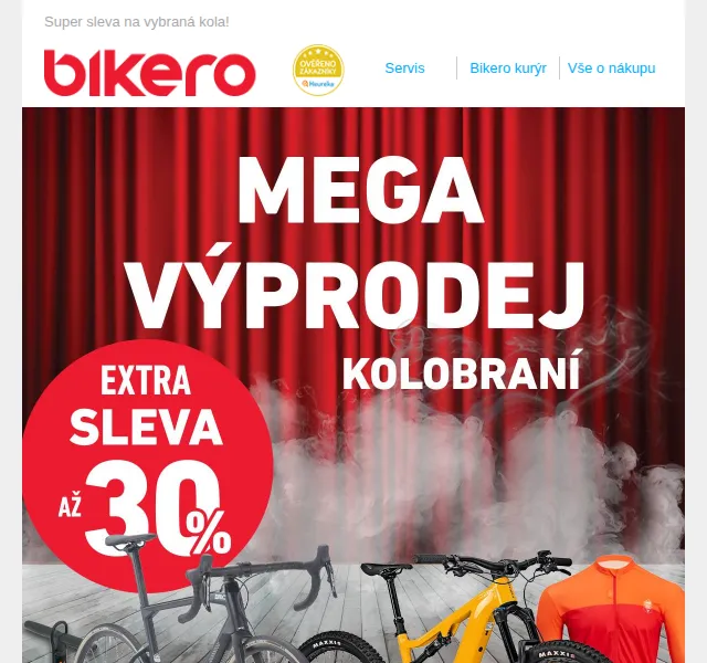 czbikero: MEGA VÝPRODEJ kol – sleva až 30 % – červen 2026 | Nuslet.cz