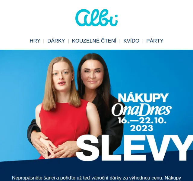 Albi: 15% sleva na vše s kupónem OnaDnes – říjen 2023 | Nuslet.cz