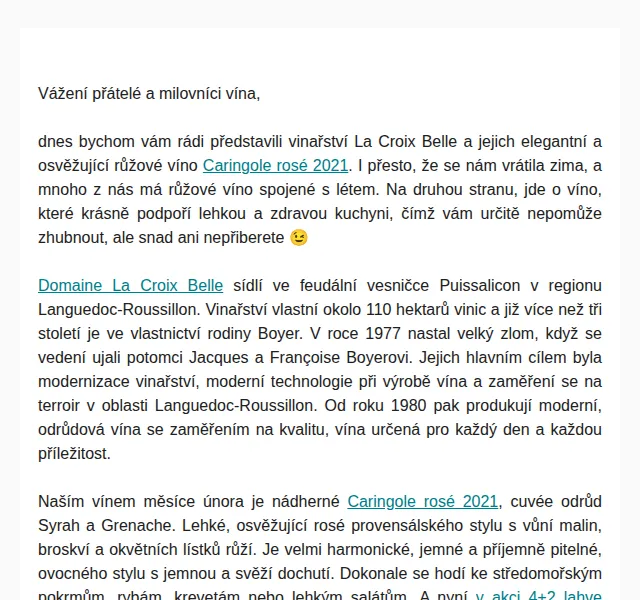 Premier Wines & Spirits: La Croix Belle Caringole rosé 4+2 – únor 2026 | Nuslet.cz