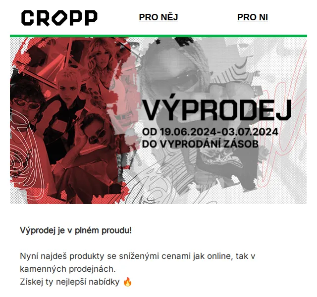 Cropp: Výprodej v kamenných prodejnách a online – červen 2026 | Nuslet.cz